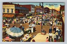 Chicago IL-Illinois, Maxwell Street, Ghetto Market Antique, Vintage Postcard picture