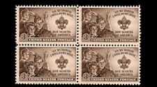 1950 BOY SCOUTS OF AMERICA (BSA) Block of 4 Vintage U.S. Postage stamps #995 picture
