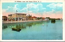  Ocean Grove New Jersey NJ Wesley Lake Hotel Pierre c1920 Boats Vintage Postcard picture