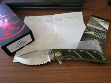 Microtech DOC OD Green Stingray Inlay Satin Partial Serrated - Chad Moss custom picture
