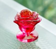 H&D HYALINE & DORA Crystal Red Rose Flower Sculpture picture