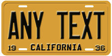 California Yellow Personalized License Plate ANY TEXT YOUR TEXT Custom CA 1930s picture