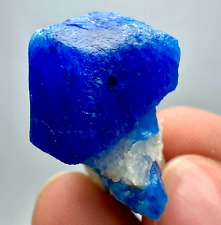 48 Ct. UNUSUAL  Fluorescent Top Blue Hauyne Huge Crystal On Calcite Matrix @Afg picture