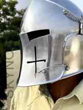 Medieval Barbuta Helmet Bascinet Visored Barbuta Steel Helmet Role Play Knight picture