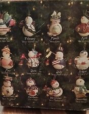Set Of 12 Kirkland Christmas A Snowman for Every Month Resin Ornaments  picture