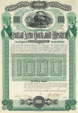 Central New York and Western Railroad Co. - 1892 dated $1,000 Railway Gold Bond  picture