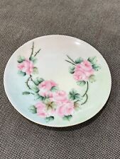Vintage Antique Fritz Thomas Sevres Bavaria Porcelain Plate w/ Pink Roses Dec. picture