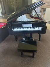 s Black Baby Grand Piano Music Box with Bench and Black Case picture
