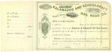 Kalamazoo and Schoolcraft Rail Road Co. - 1860's-70's circa Michigan Railway Sto picture