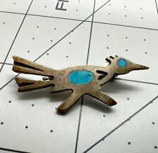 VNT Old Pawn Zuni Native American Sterling Turquoise Roadrunner Pin Brooch:) picture