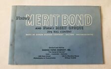 Vintage Weston’s Paper Sample Booklet Multicolor Merit Bond Opaque Dalton Mass picture