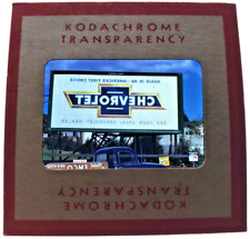 Kodachrome Red Border Slide | *1949* CHEVROLET '49 CARS TRUCKS Billboard Sign Ad picture