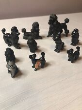 Lot of 10 Black Poodle Figurines Mini Vintage Porcelain Bone China picture