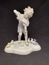 Metzler & Ortloff East Germany Figurine Porcelain Underglaze Boy Playing Violin picture