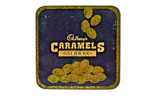 Vintage Cadbury's Milk Chocolate Caramels Tin Box Empty Advertising Collectible picture