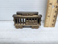 Vintage Yellow Brass San Francisco Cable Car Paperwieght picture