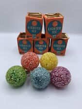 5 Vintage GE Lighted Ice Christmas Light Bulbs Tested ~ Working picture