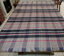 Vintage Highland Home Industries ALL WOOL Made in Scotland Fringed Throw Blanket picture