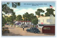 Vintage Sarasota Trailer Park Center Sarasota Fla. Postcard P173E picture
