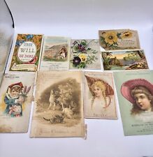 1880s Lot Of 10 trade cards Religious Victorian Antique Scrapbook *some Damaged* picture
