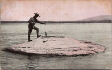 Yellowstone National Park Wyoming Cooking Fish In Geyser 1910 - A15 picture