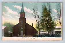 Apple River IL-Illinois, Catholic Church, Antique, Vintage Postcard picture