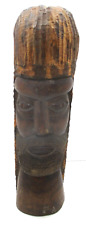 Vintage Carved Wood Jamaican African Man Bust Head Statue picture