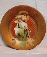 Antique Early 1900s Tin Litho Vienna Art Plate Edwardian Era picture