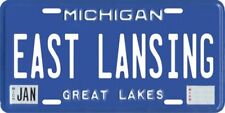East Lansing Michigan Aluminum MI License Plate  picture