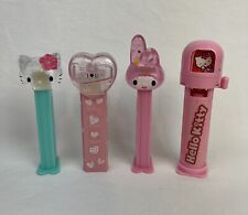 Vtg. PEZ CRYSTAL HELLO KITTY MY MELODY I 🩷 U Candy Dispensers SANRIO Set of 4 picture