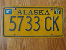 Vintage 1990 Alaska License Plate Gold Style picture