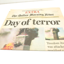 The Dallas Morning News September 11th 2001 EXTRA 8 Page 9-11 WTC Day of Attack picture
