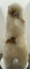 Plush Alpaca Llama Animal Toy White  and brown Fluffy Real Alpaca Hair picture