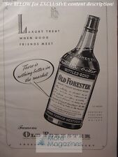 1943 RARE Esquire Advertisement OLD FORESTER Kentucky Straight Bourbon Whiskey picture