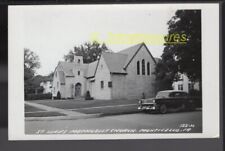 Rppc St Luke's Methodist Church Monticello Ia Iowa Old Car 1950's Chevy Jones Co picture