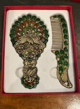 Vintage Maniya Peacock Mirror and Comb Set picture