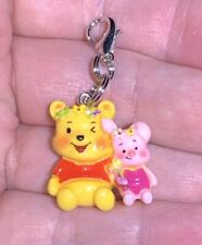 Silver Winnie The Pooh & Piglet Charm Zipper Pull & Keychain Add On Clip picture