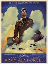 1945 Army Air Forces Bomber Pilot WW2 Vintage Style Poster - 24x32 picture