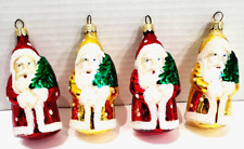 Eastern Europe Imports Glass Santa Christmas Ornaments Mouth Blown POLAND (4) picture