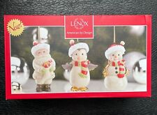 NEW Lenox Furry Friends Set of 3 Christmas Ornaments Santa Claus Snowman Penguin picture