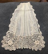 high qaulity antique Victorian handmade brussels Irish? ornate flounce lace art9 picture