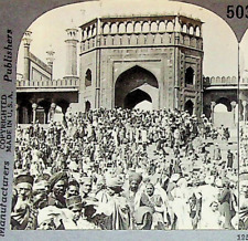 Jumma Mosque Delhi India Photograph Keystone Stereoview Card picture