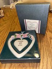 FRIENDSHIP ORNAMENT Hearts & Flowers Ceramic Friendship is the Heart of Love picture