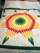 Beautiful vintage star pattern quilt 84 x 88 picture