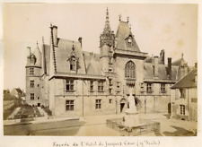 France, Bourges, facade of the Hotel de Jacques Coeur vintage print.  Shooting picture