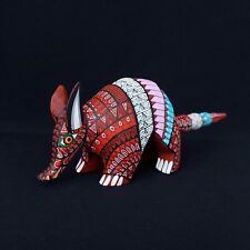 GORGEOUS OAXACAN WOOD CARVING ARMADILLO ALEBRIJE. MEXICAN FOLK ART. picture
