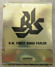 BJ's Bingo Parlor Matchbook Gold Cover N.W. Finest Bingo Parlor Tacoma WA. BJS picture