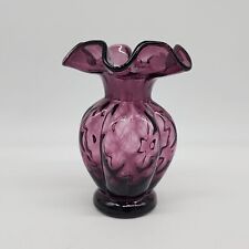 FENTON Amethyst Purple Glass Vase 5.5