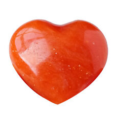 1pc Red Aventurine Crystal Heart Shape Red Healing Crystal Palm Stone Gift picture