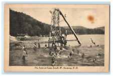 c1920s The Swim at Camp Jewell, West Swanzey New Hampshire NH Unposted Postcard picture
